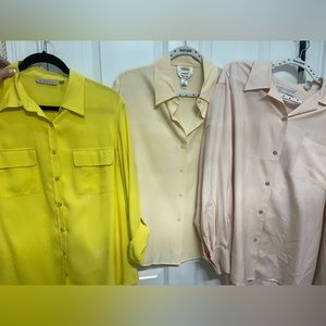 3 Pure Silk Button Downs Bundle! Size large